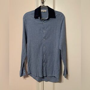 Anim International Blue Cotton Button Down